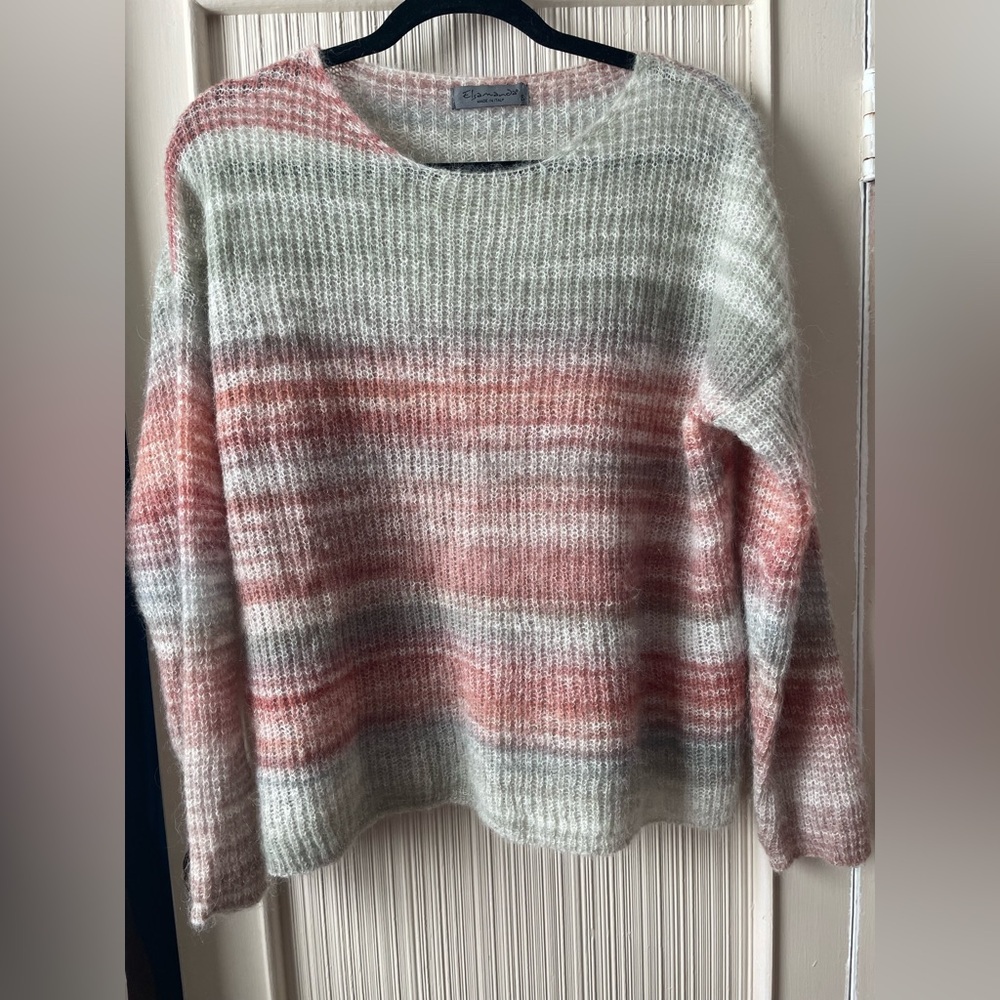 Striped Elsamanda Women's Mohair Alpaca Wool Sweater